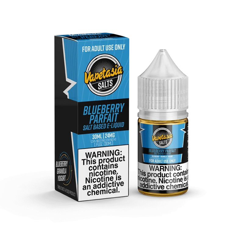 VAPETASIA EJUICE SALTS - BLUEBERRY PARFAIT - 30ML VAPETASIA EJUICE SALTS - BLUEBERRY PARFAIT - 30ML