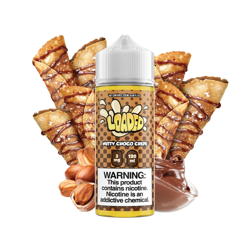 LOADED E-LIQUID - NUTTY CHOCO CREPE - 120ML LOADED E-LIQUID - NUTTY CHOCO CREPE - 120ML