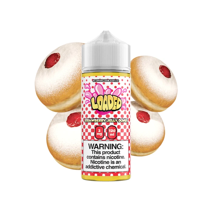 LOADED E-LIQUID - STRAWBERRY JELLY DONUT - 120ML LOADED E-LIQUID - STRAWBERRY JELLY DONUT - 120ML
