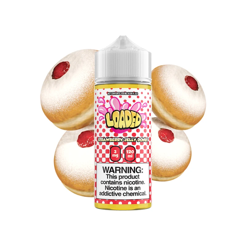 LOADED E-LIQUID - STRAWBERRY JELLY DONUT - 120ML LOADED E-LIQUID - STRAWBERRY JELLY DONUT - 120ML