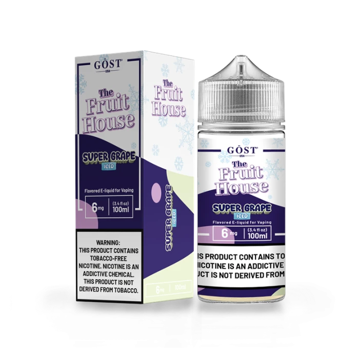 THE FRUIT HOUSE BY GOST VAPOR - SUPER GRAPE ICE - 100ML THE FRUIT HOUSE BY GOST VAPOR - SUPER GRAPE ICE - 100ML