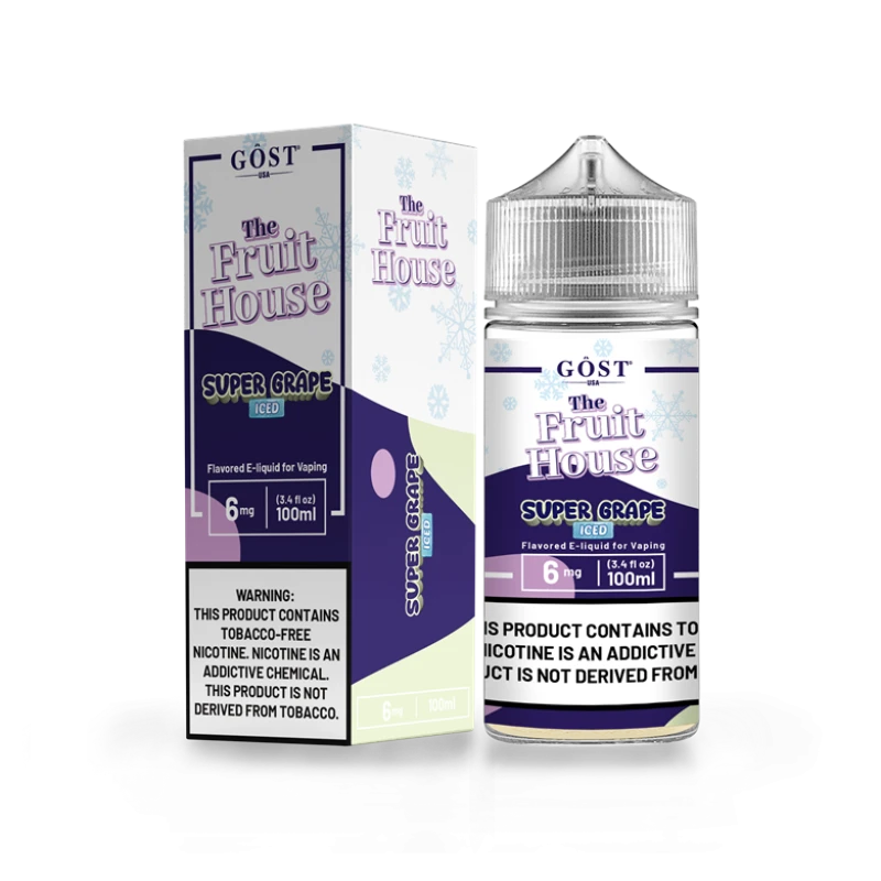 THE FRUIT HOUSE BY GOST VAPOR - SUPER GRAPE ICE - 100ML THE FRUIT HOUSE BY GOST VAPOR - SUPER GRAPE ICE - 100ML