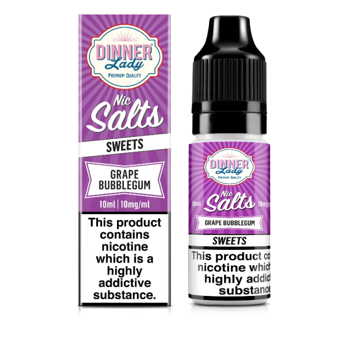 DINNER LADY SALTS SWEETS - GRAPE BUBBLEGUM - 10ML